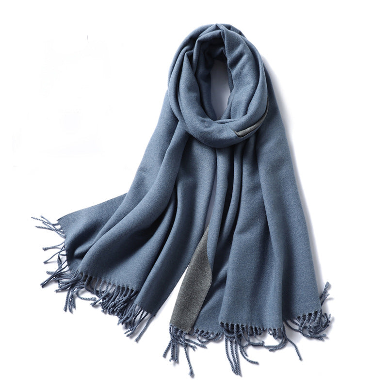 Women's & Men's Cashmere Winter Thickened Warm Double-sided Two-color Scarfs