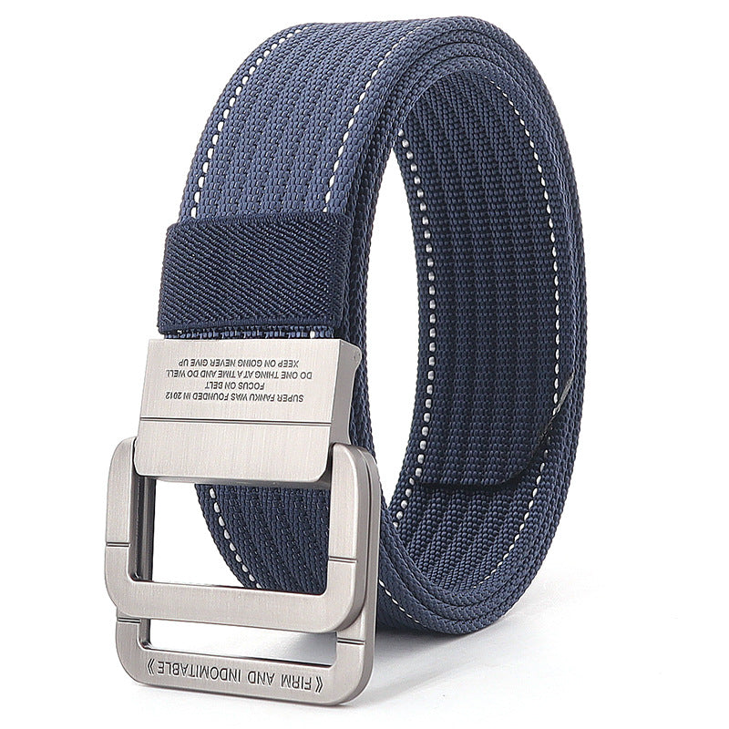 Men's Alloy Double Buckle Korean Weaving Nylon Belts