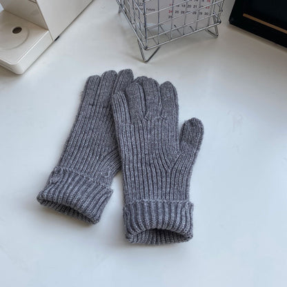 Knitted Five-finger Long Touch Screen Keep Warm Gloves