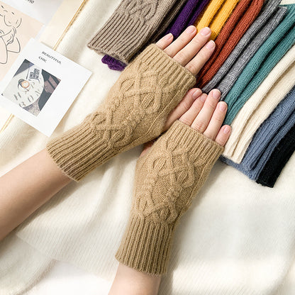 Knitted Half Female Winter Fingerless Finger Gloves