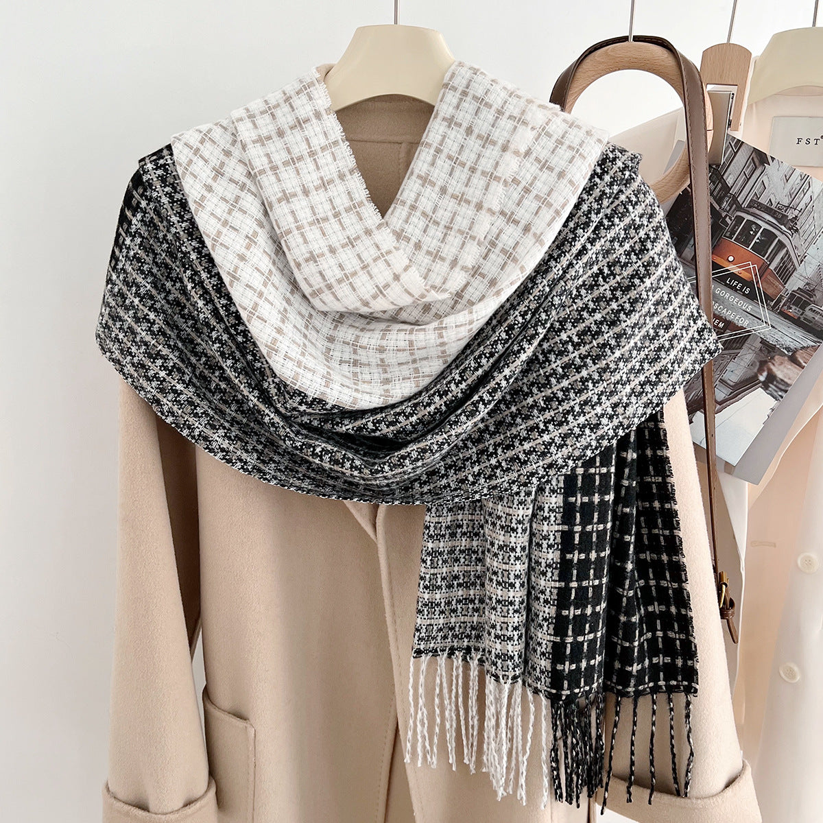 Plaid Artificial Cashmere Temperament Wild Warm Winter Scarfs