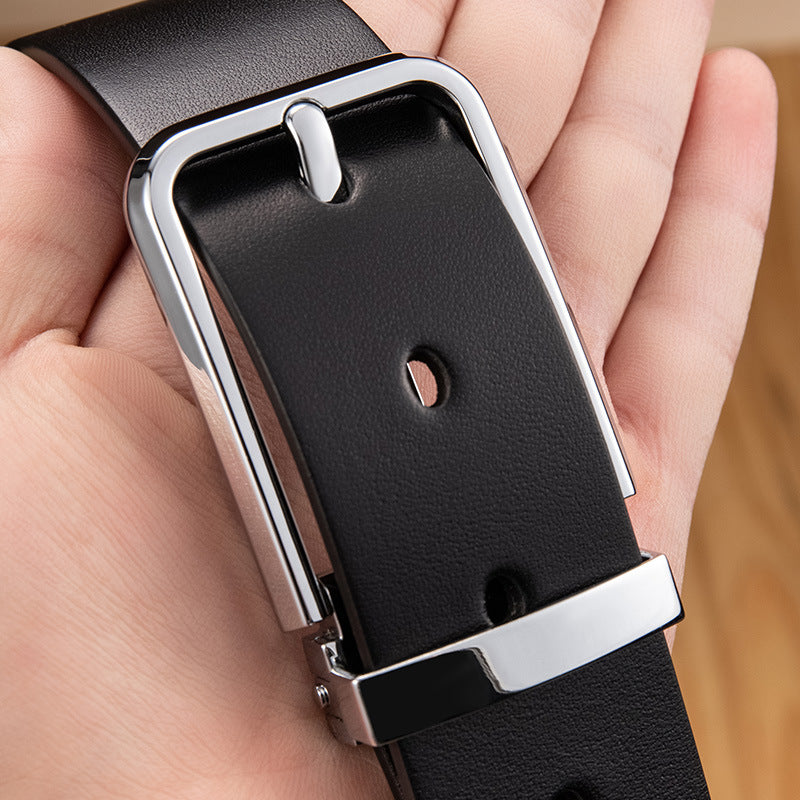 Men's First Layer Alloy Clip Pin Buckle Genuine Belts