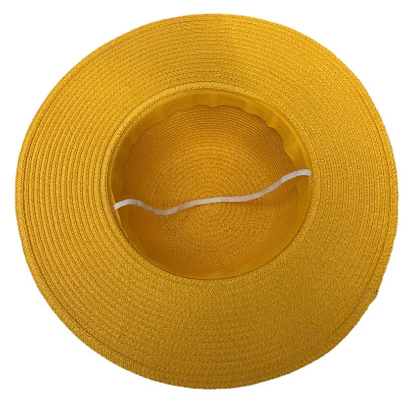 Children's Anime Hat Yellow Straw Paper Sun Kids' Headwear