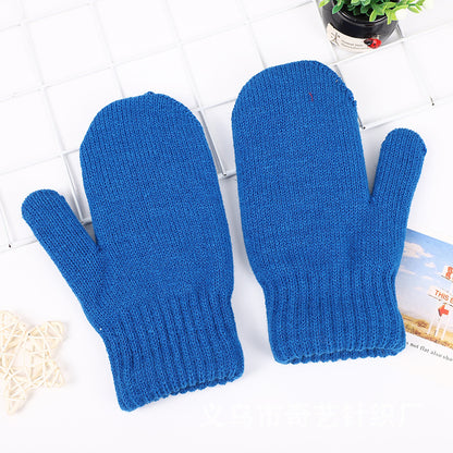 Women's & Men's Thickened Wool Keep Warm Couple Solid Color Gloves