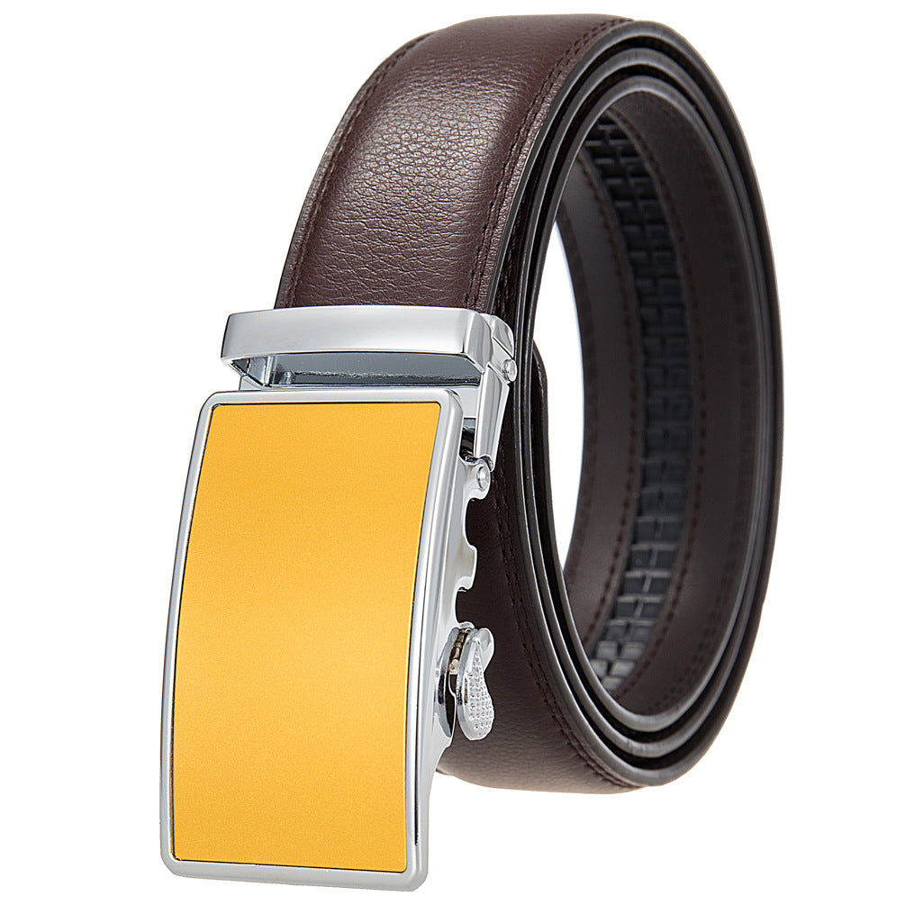 Men's Durable Versatile Automatic Buckle Cowhide Belts