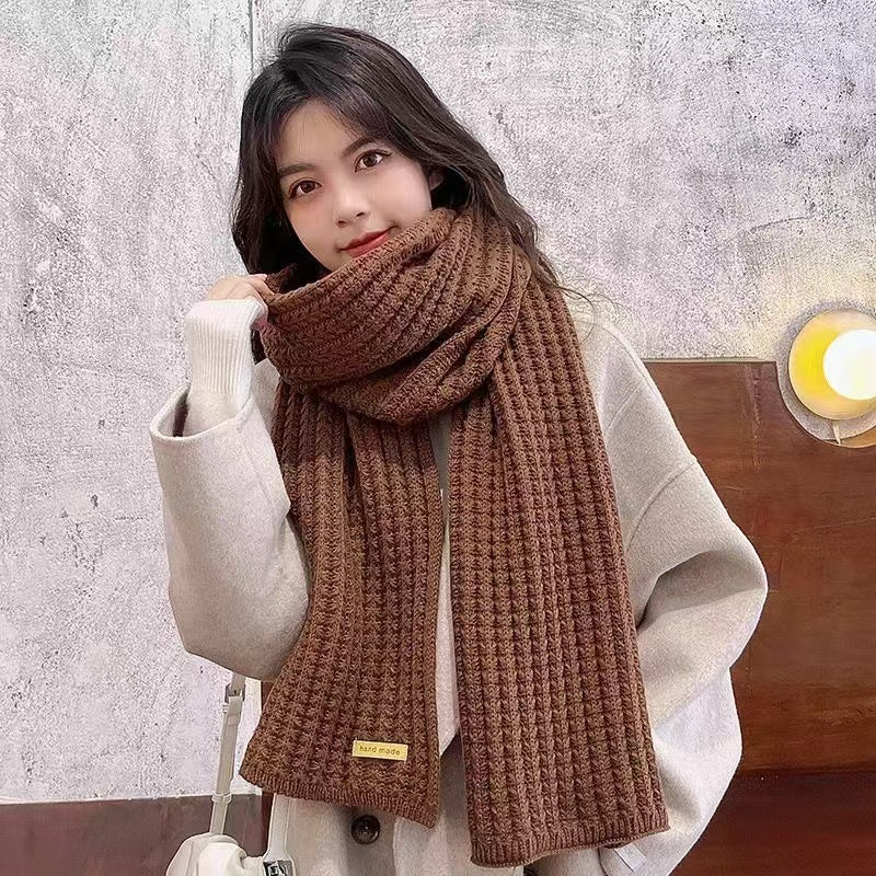 Women's Fashion Korean Wool Woven Thickened Shawl Scarfs