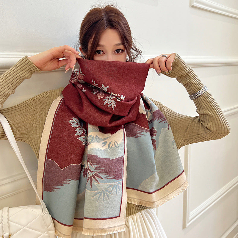 Women's Style Printed Fashion Artificial Cashmere Air Scarfs