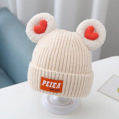 Love Knitted Hat Boy Cartoon Warm Kids' Headwear