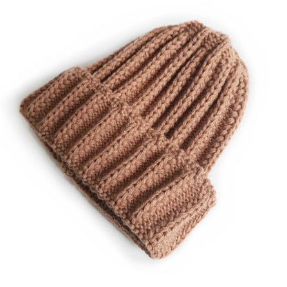 Stripe Knitted Hat Solid Color Woolen Kids' Headwear