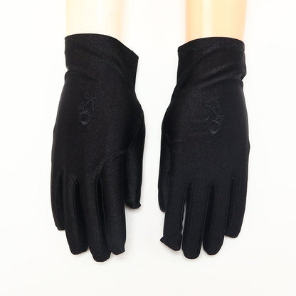 Women's Protection Elastic Jewelry Performance Black White Gloves