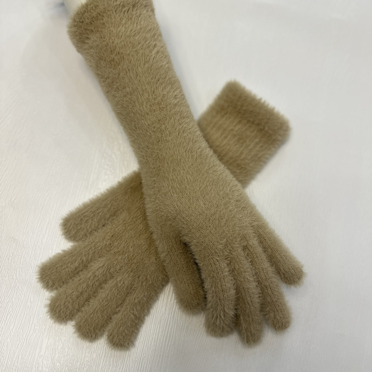 Women's Extra Long Open Hole Leak Finger Knitted Gloves