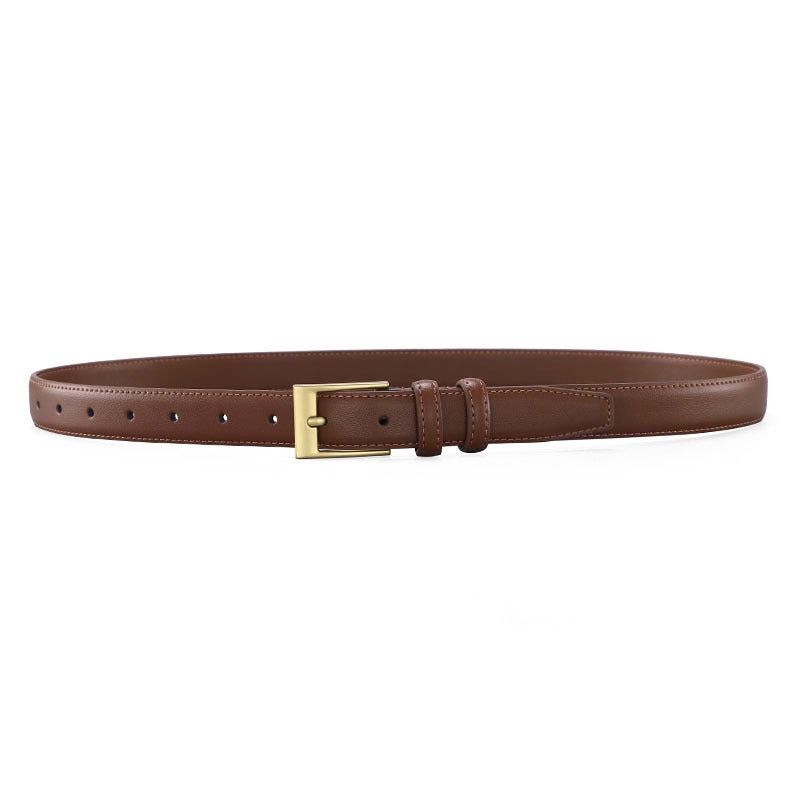 Women's Retro Pin Buckle Pure Cowhide Simple Belts