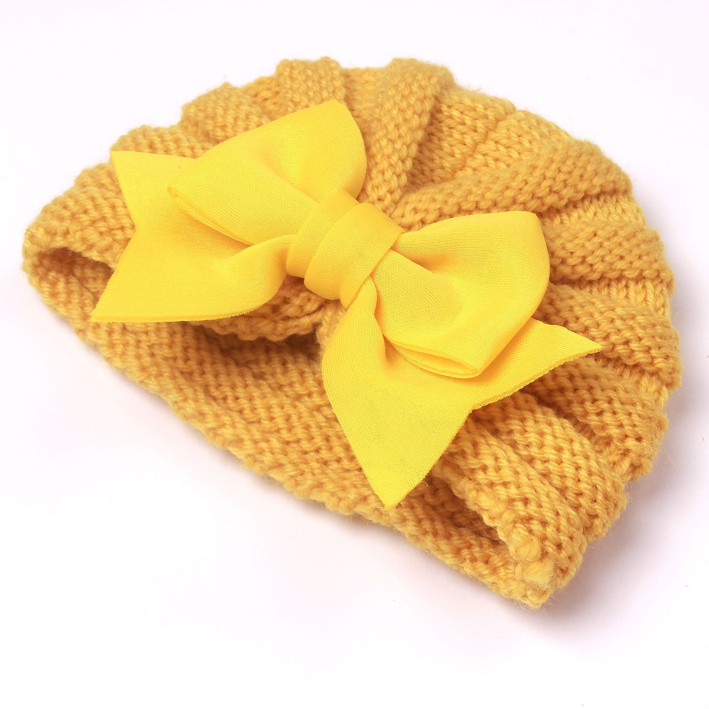 Children's Keep Warm Knitted Hat Bow Sleeve Kids' Headwear