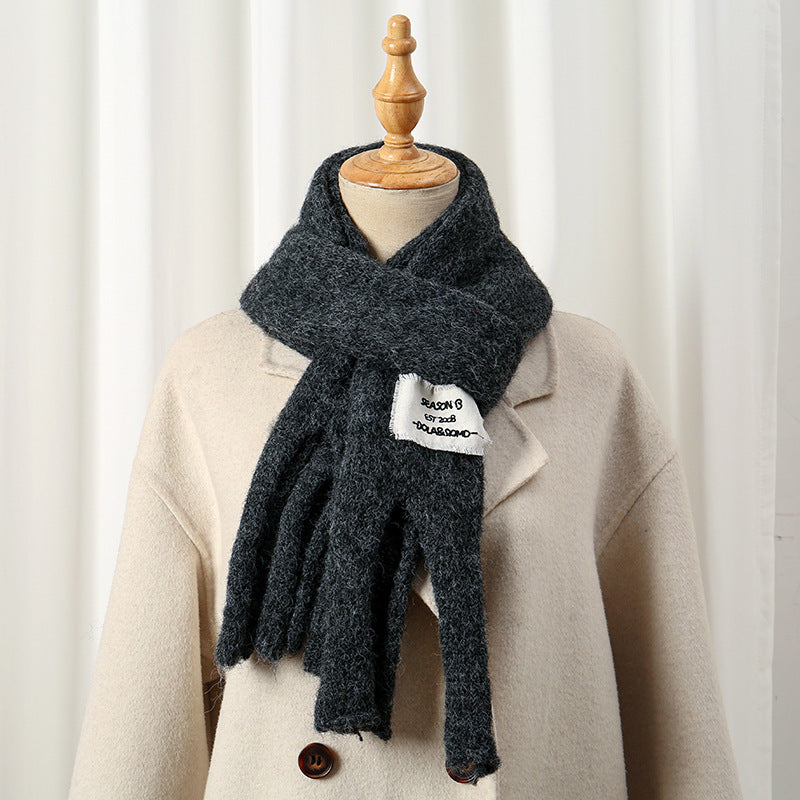 Fashion Thickened Solid Color Korean Style Versatile Scarfs