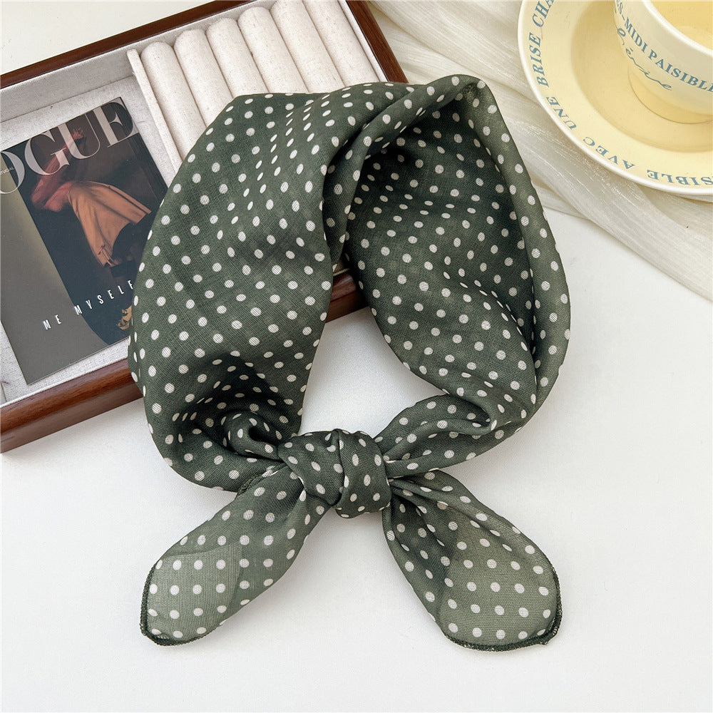 Small Square Towel Silk Female Autumn Summer Bandana Headband Scarfs