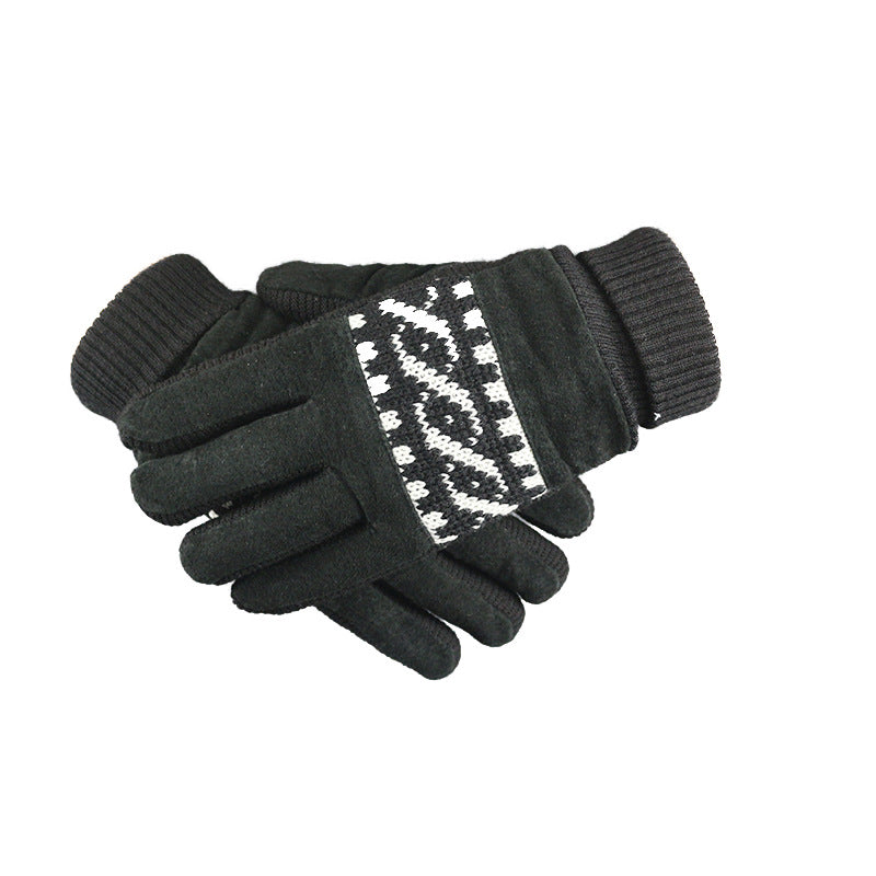 Men's Pigskin Material Riding Extra Thick Warm Gloves