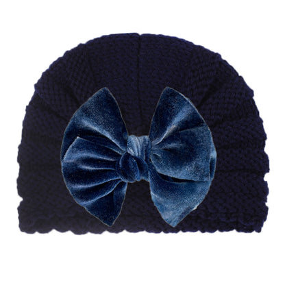 Children's Knitted Hat Cute Bowknot Wool Kids' Headwear