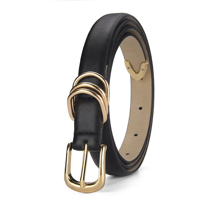 Women's Simple Gold Buckle Three-piece High-grade Decorative Belts