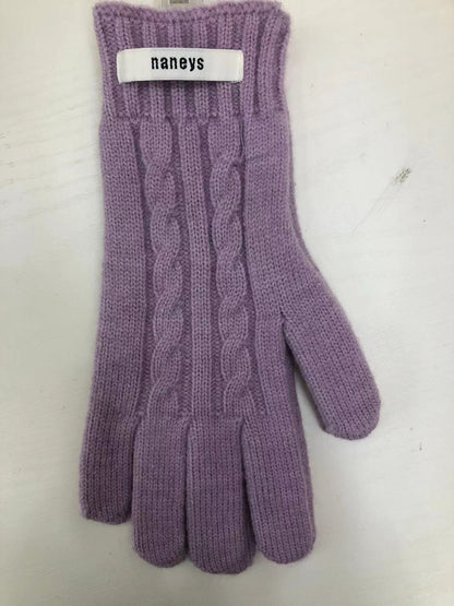 Women's & Men's Soft Glutinous Solid Color Touch Screen Cycling Knitted Five-finger Gloves