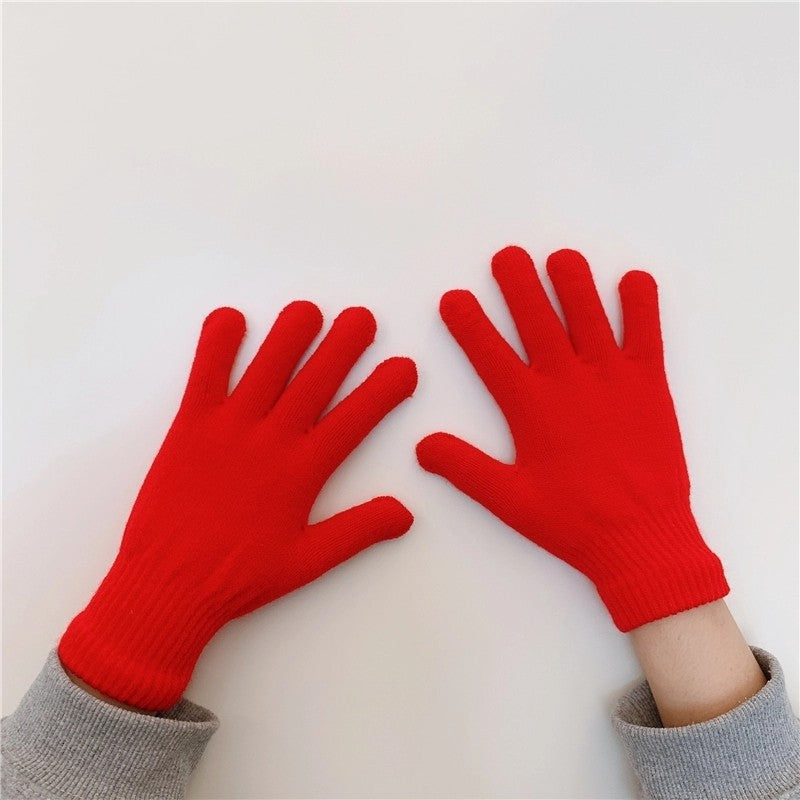 Women's Korean Minority Simple Solid Color Sweet Girly Gloves