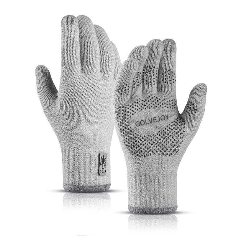 Men's Warm Double Layer Fleece-lined Mountain Climbing Gloves