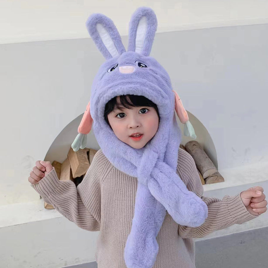 Children's Ears Moving Plush Bonnet One-piece Will Kids' Headwear