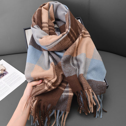 Women's Artificial Cashmere Warm Thickened Outer Shawl Scarfs