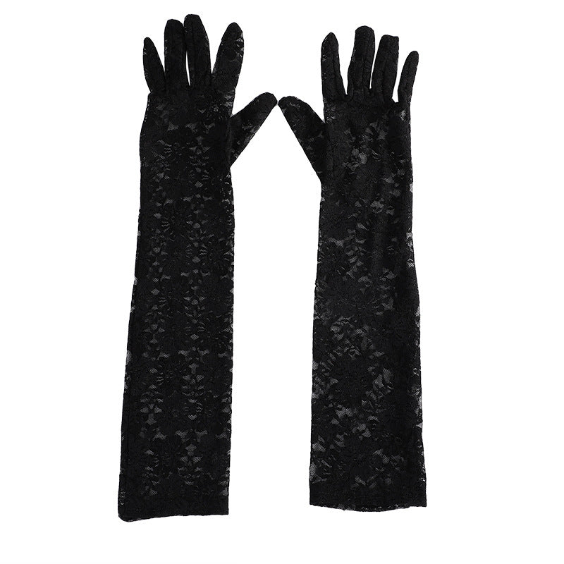 Women's & Children's Fashion Lace Extended Driving Sun Protection Gloves