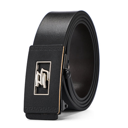 Men's Leather Inner Wear Pattern Toothless Automatic Buckle Belts