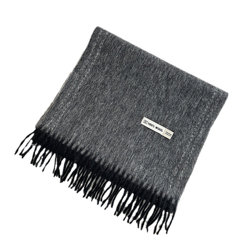 Winter Long Fringe Striped Shawl High Scarfs