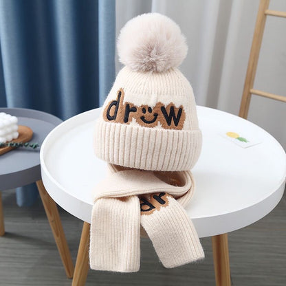 Children's Hat Suit Boys Winter Thermal Pure Kids' Headwear