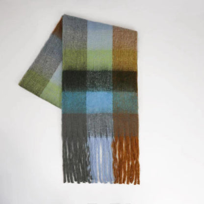 Women's Yu Thick Warm Korean Plaid Shawl Scarfs