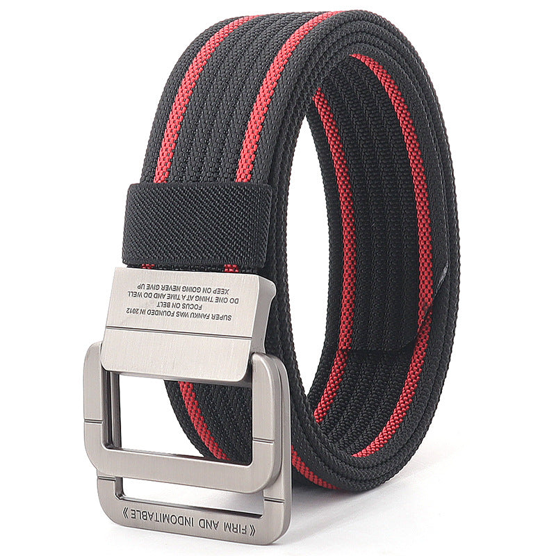 Men's Alloy Double Buckle Korean Weaving Nylon Belts