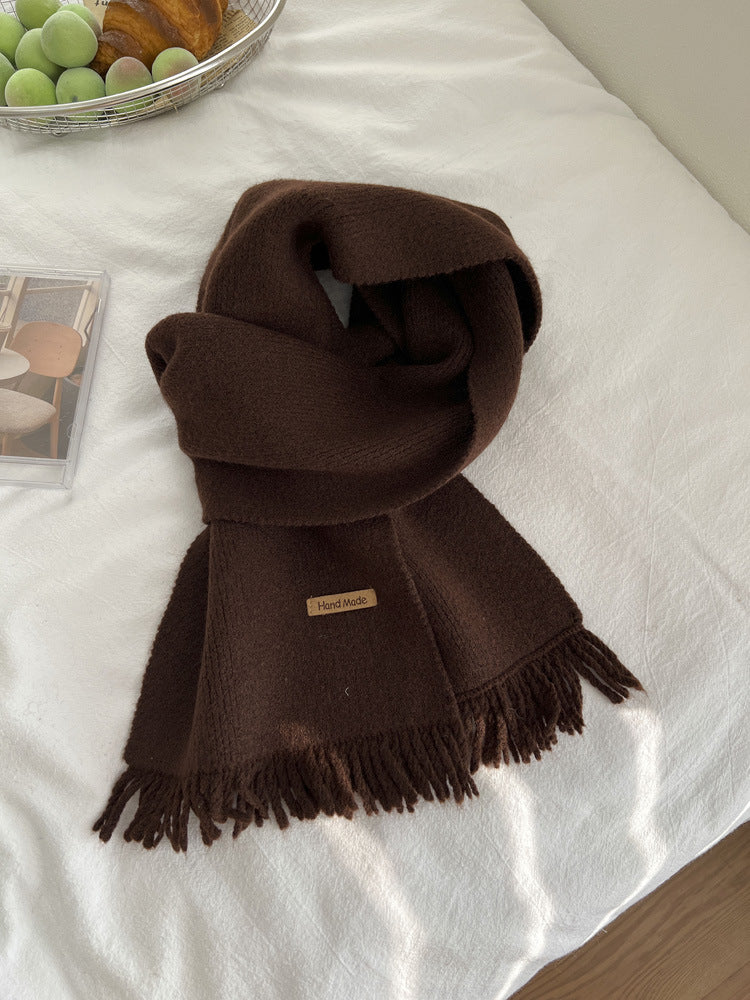 Women's Winter Versatile Solid Color Cashmere Narrow Scarfs