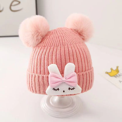 Women's & Men's Cute Cartoon Bunny Woolen Winter Keep Warm Kids' Headwear