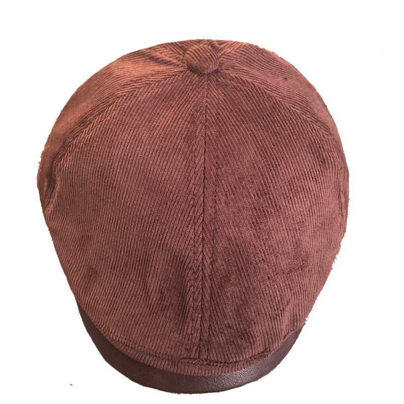 Women's Retro Peaked Beret Hat Small Advance Corduroy Hats & Caps