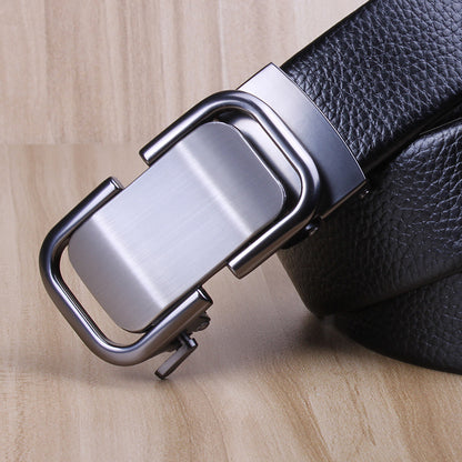 Men's Leather Buckle Pure Cowhide Business Boys Belts