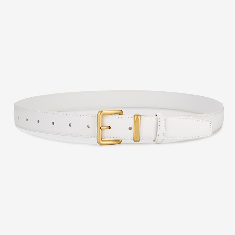 Women's & Men's Neutral Simple Joker With Jeans Cowhide Belts