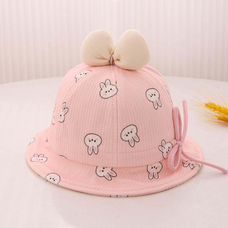 Spring Autumn Grade Bucket Hat Soft Sweet Bow Kids' Headwear