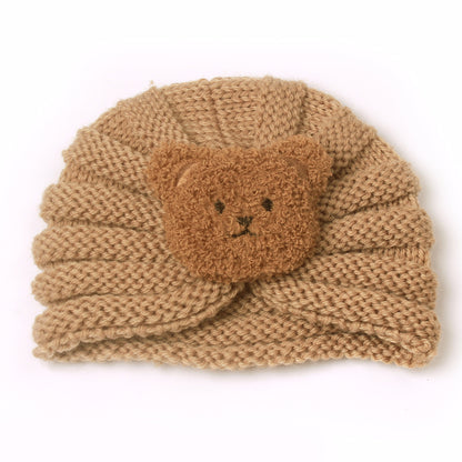 Warm Knitted Hat Cute Bear Head Kids' Headwear