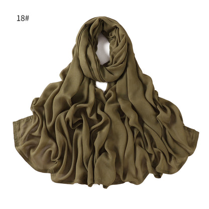 Wide Brim Thin Modal Monochrome Rayon Breathable Shawl Cotton Scarfs