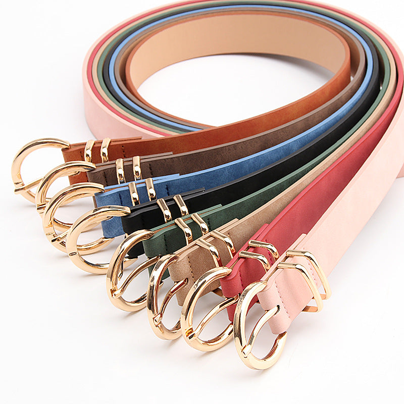 Women's Four Korean Style Simple Alloy Pin Buckle Belts