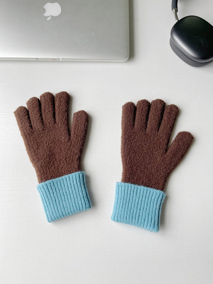 Women's Knitted Knitting Wool Warm Touch Screen Leakage Gloves