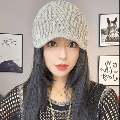 Women's Knitted Loose Fashion Korean Winter Peaked Hats & Caps