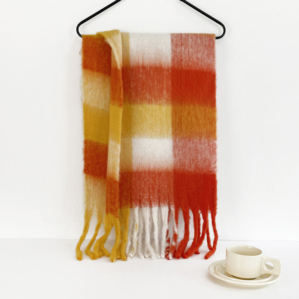 Color Small Sweet Potato Warm Mid-length Scarfs