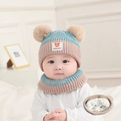 Winter Korean Style Boys Plush Bonnet Knitted Kids' Headwear