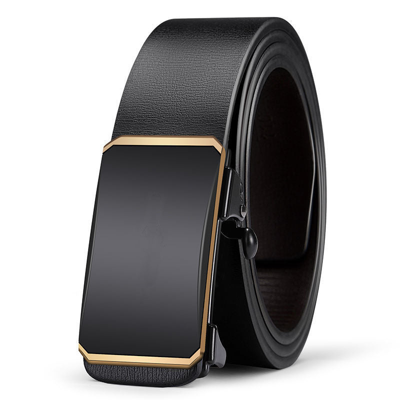 Men's Leather Inner Wear Pattern Toothless Automatic Buckle Belts