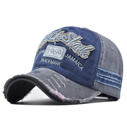 Women's & Men's Washed Baseball Broken Edge Retro Peaked Stitching Hats & Caps