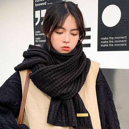 Style Wool Knitted Female Winter Korean Cute Wild Scarfs