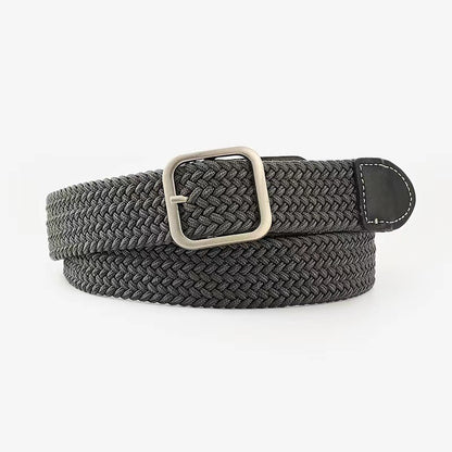 Elastic Woven Leather Female Korean Casual Belts